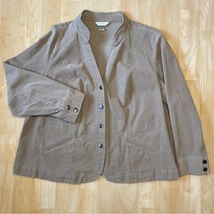 CJ Banks Snap Button Corduroy Jacket - Tan